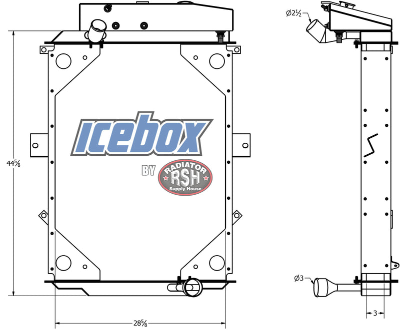 Kenworth T-600, T-800 Radiator # 604203 – Radiator Supply House