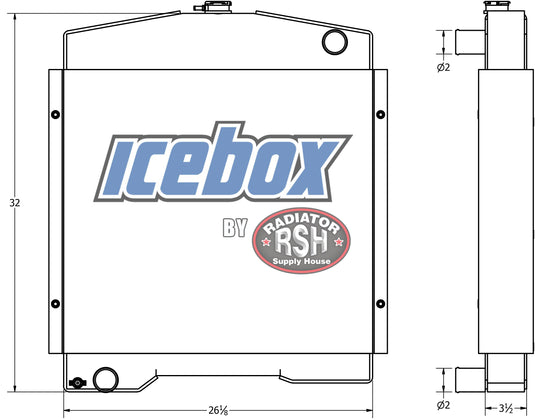 90544 Radiator John Deere 544, 544A Radiator # 871090 – Radiator Supply House